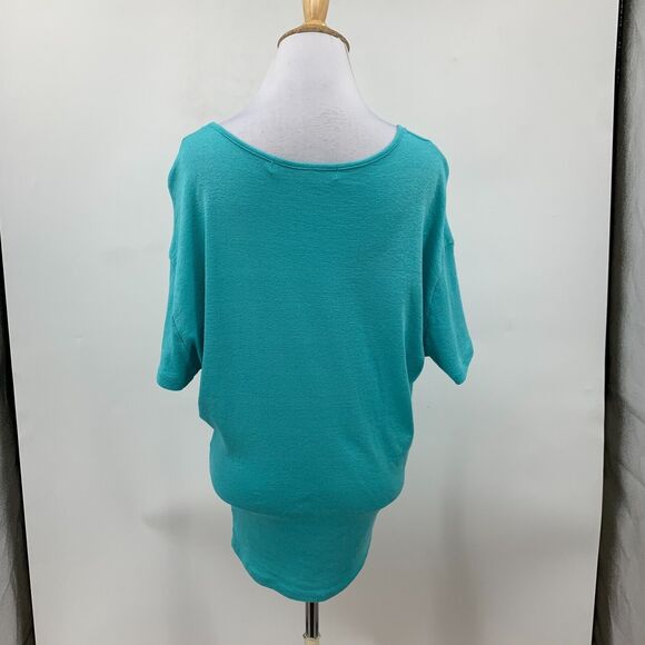 Michael Stars Top Womens OS One Size Blue V Neck Dolman Sleeves Fitted Stretch - Picture 6 of 11